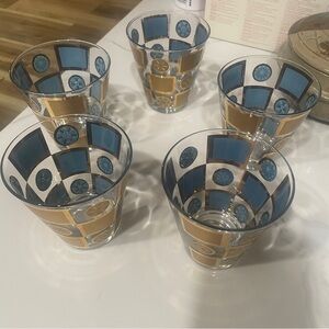 Five Culver Suburban Double Old Fashioned Glasses.